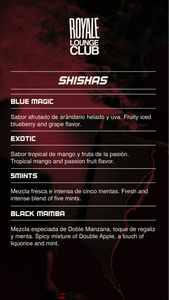 Carta de Shishas Página 2